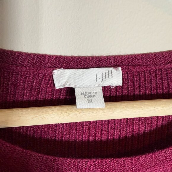 J. Jill Wool Knit Sweater Pullover Tunic Women's XL Purple Oversized Comfy Soft - Picture 6 of 13